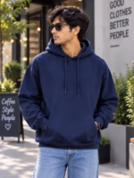Plain Navy Blue Oversized Hoodie